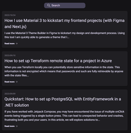 How the guides list look with posts